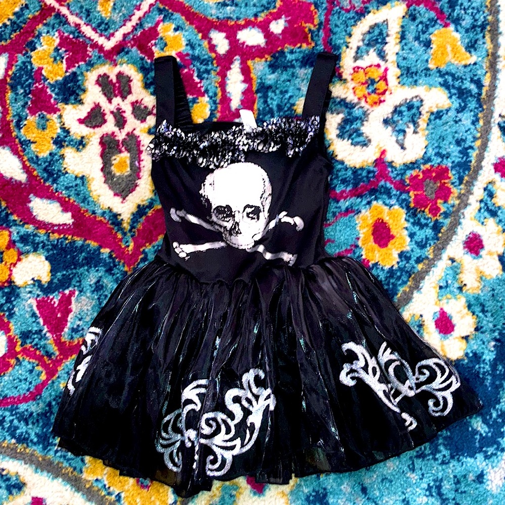 Black Silver Skeleton Costume Dress